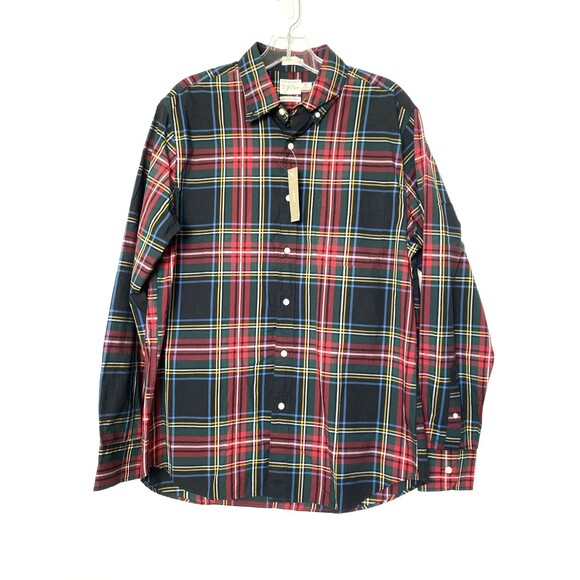 J.Crew Plaid Cotton Shirt Size M Men Classic Button Down Multicolor Long Sleeve - Picture 1 of 13